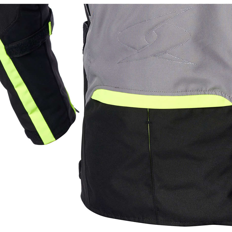 Woman Motorcycle Jacket in Spyke EQUATOR Dry Tecno LADY Fabric Gray Black Yellow Fluo