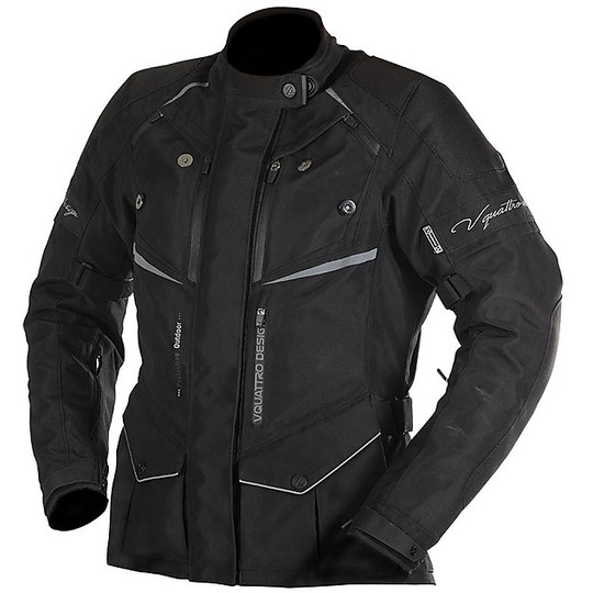 Woman Motorcycle Jacket In Vquattro Fabric HURRICANE LADY Black