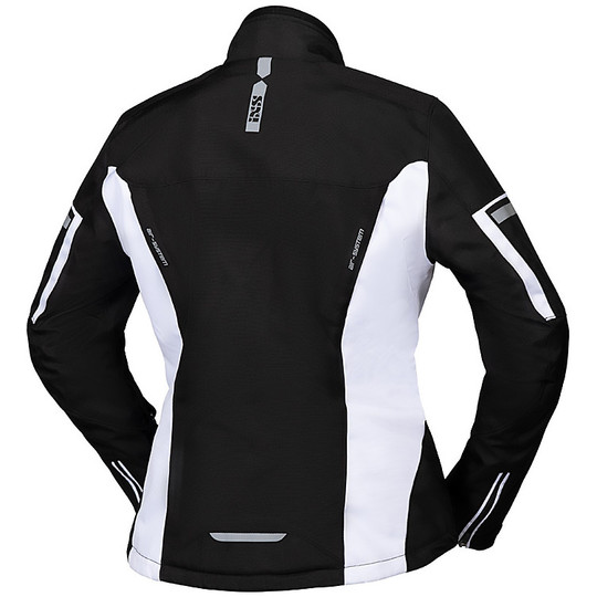 Woman Motorcycle Jacket In Waterproof Fabric Ixs Tour FINJA-ST Black White