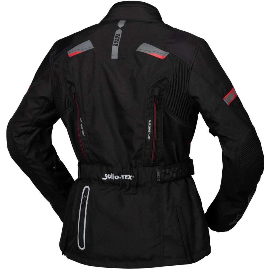 Woman Motorcycle Jacket In Waterproof Fabric Ixs Tour LIZ-ST Black Red