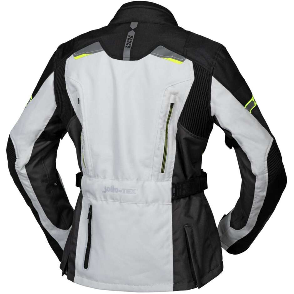 Woman Motorcycle Jacket In Waterproof Fabric Ixs Tour LIZ-ST Gray Black Yellow