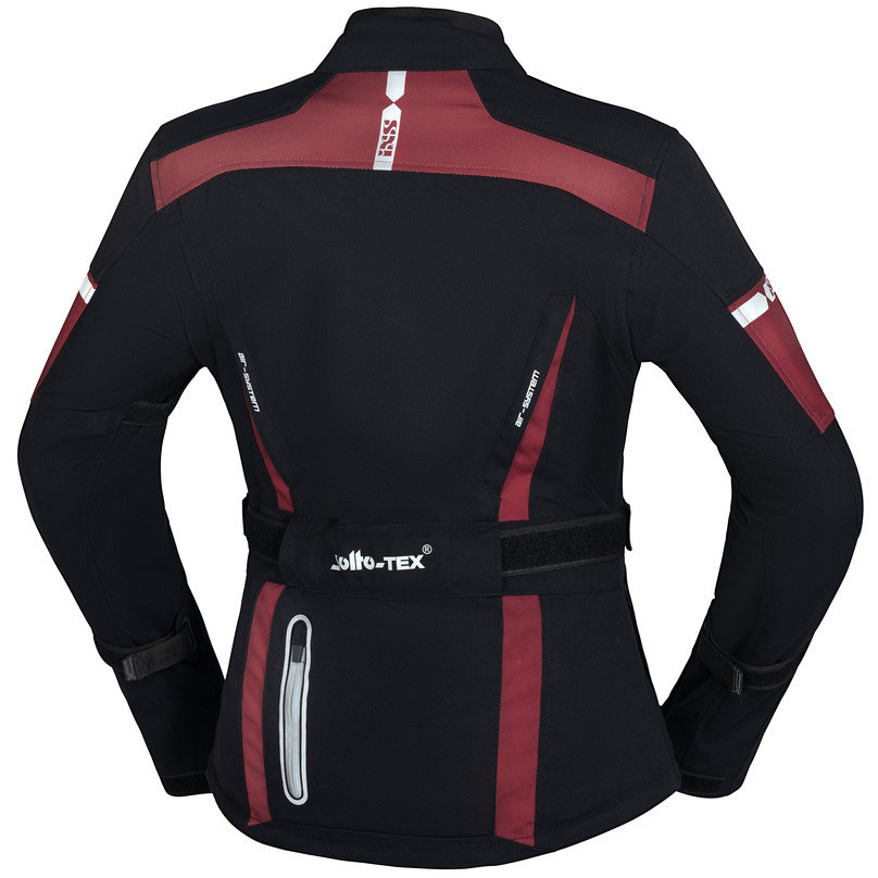 Woman Motorcycle Jacket In Waterproof Fabric Ixs Tour PACORA-ST Black Bordeaux