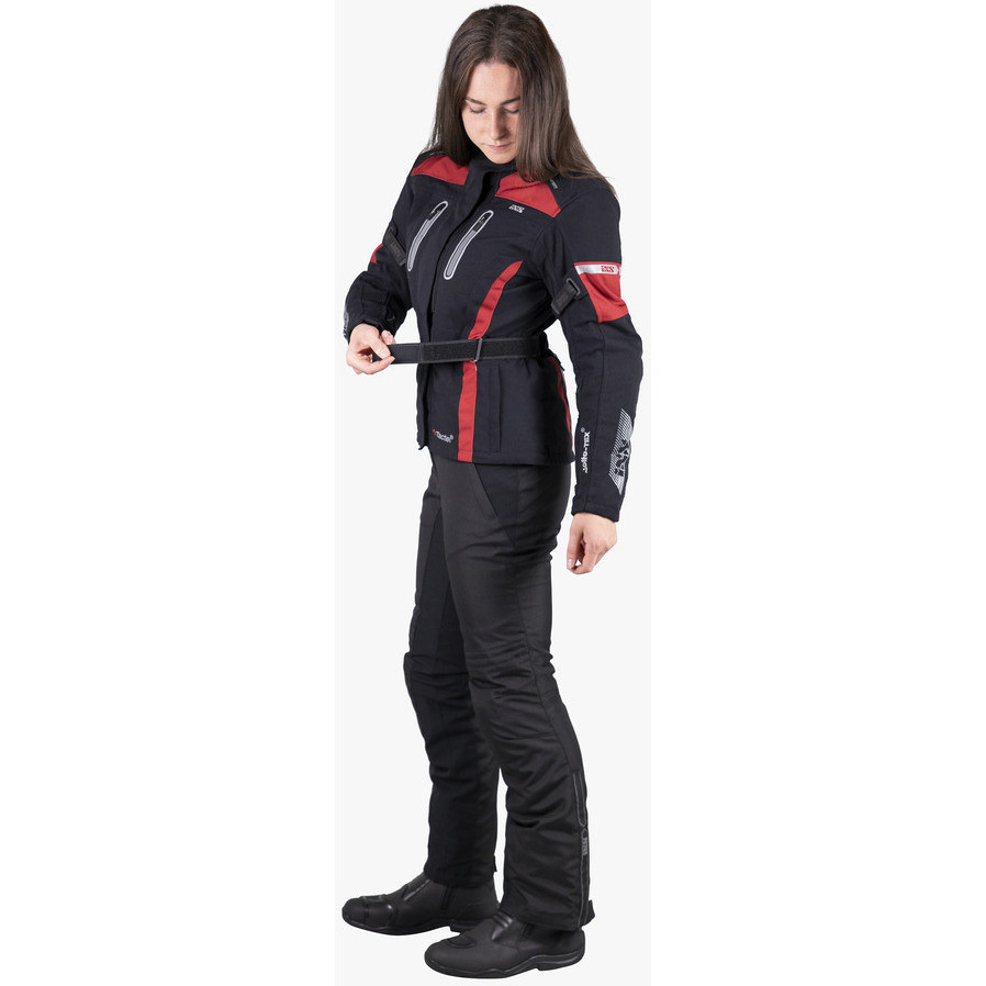Woman Motorcycle Jacket In Waterproof Fabric Ixs Tour PACORA-ST Black Bordeaux