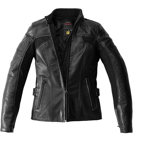 Woman Motorcycle Leather Jacket Custom SpidI MYSTIC Black