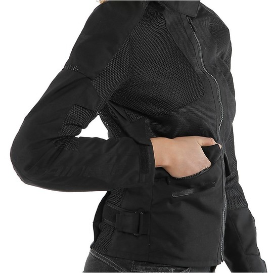Woman Touring Motorcycle Jacket In Dainese Fabric AIR TOURER Lady TEX Black