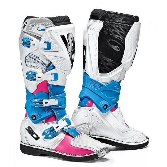 Womens boots Moto Cross Enduro Sidi X-3 You White Blue Pink
