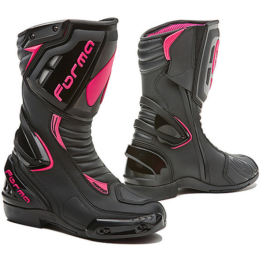 Women's Boots Moto Racing Forma FRECCIA LADY Black Fuchsia