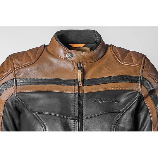 Women's Custom Leather Motorcycle Jacket Ixon PIONEER LADY Brown Camel