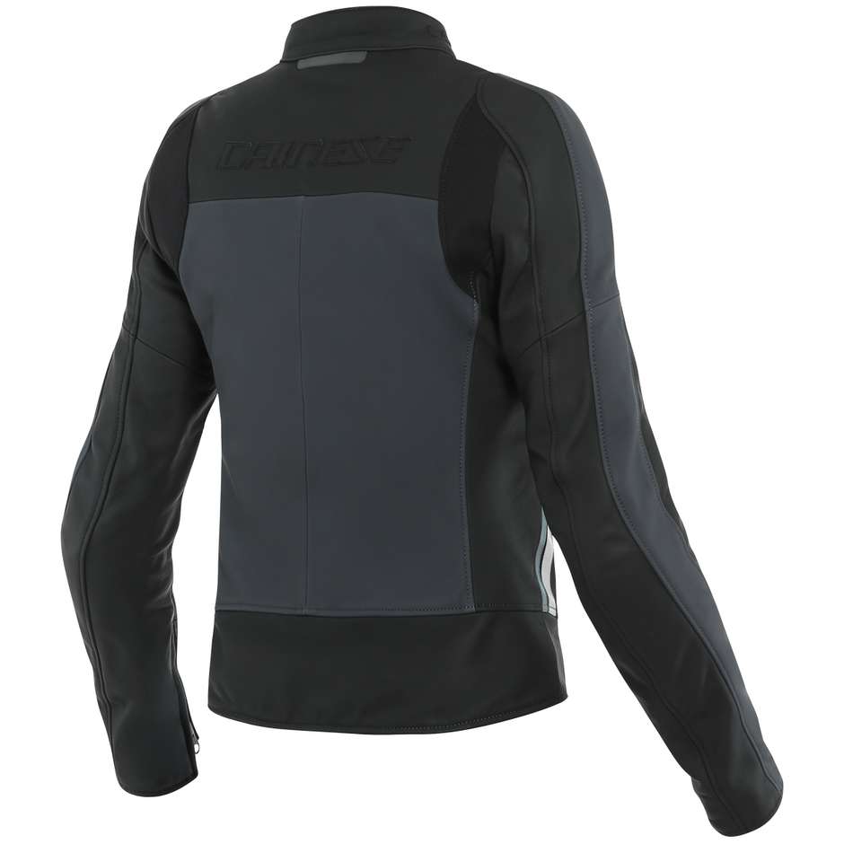 Women's Custom Motorcycle Jacket In Dainese LOLA 3 LADY Black Gray Leather