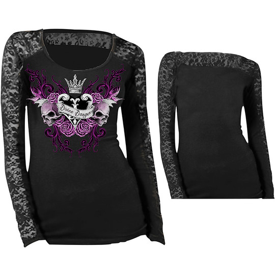 Women's Custom Motorcycle Jersey Lethal Threat Divine Danger Lace Black