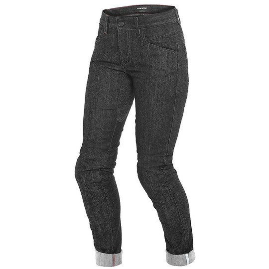 Women's Jeans Dainese Technical Motorcycle ALBA SLIM LADY Black Rinsed Jeans