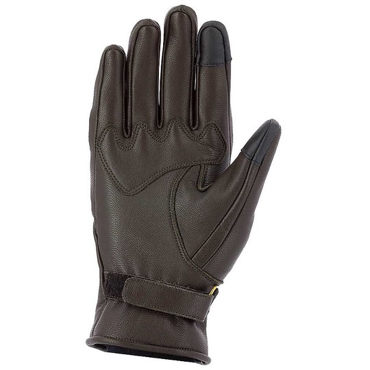 Women's Leather Gloves Vquattro City Murano 18 Lady Brown Yellow