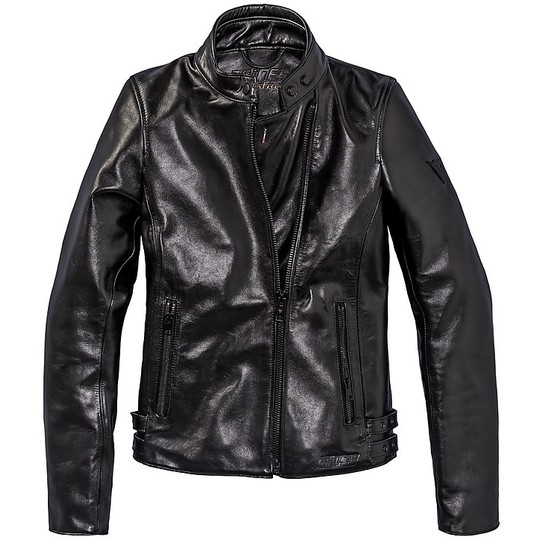 Women's Leather Jacket Custom Dainese 72 CHIODO 72 Lady Black