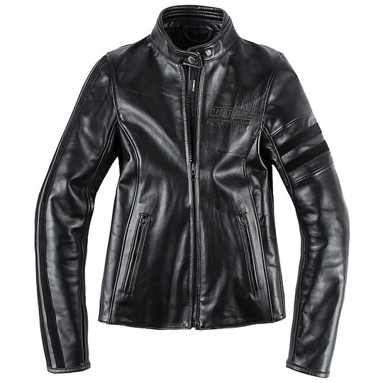 Women's Leather Jacket Custom Dainese 72 FRECCIA Lady Black For Sale ...