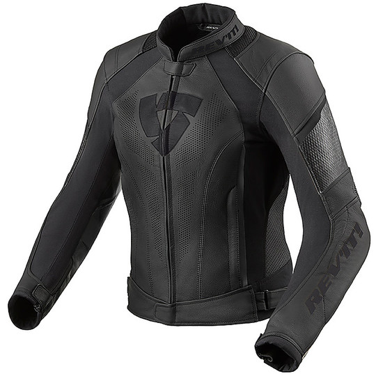 Women's Leather Motorcycle Jacket Sport Rev'it XENA 3 LADIES Black