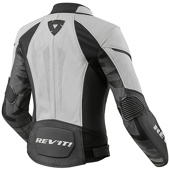 Women's Leather Motorcycle Jacket Sport Rev'it XENA 3 LADIES White Black