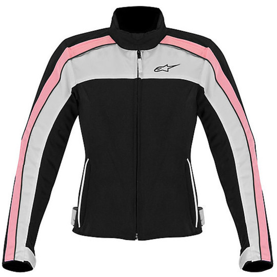 Women s Moto Jacket Alpinestars STELLA SOLARIS TEXTILE JACKET Black White Pink For Sale Online Outletmoto.eu