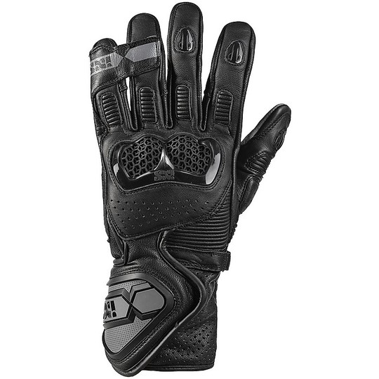 Women's Moto Racing Leather Gloves Ixs SPORT LD RS-200 2.0 DAMEN Black
