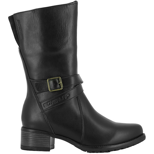 Women's Motorcycle Boots Overlap Legacy Horse Rider Black CE Leather