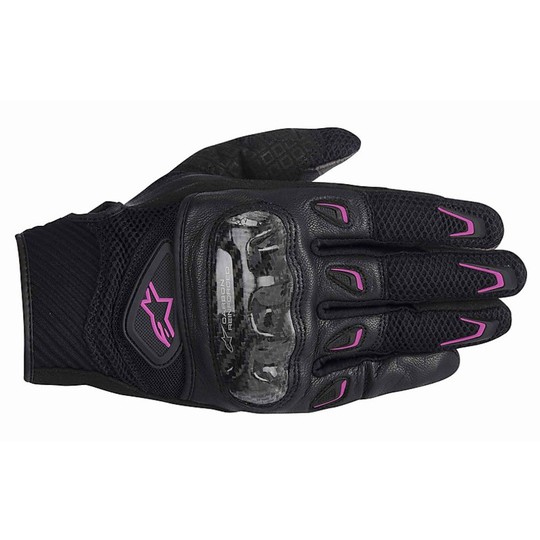 Women's Motorcycle Gloves Alpinestars STELLA SMX-2 AIR CARBON GLOVES Black Fucsia