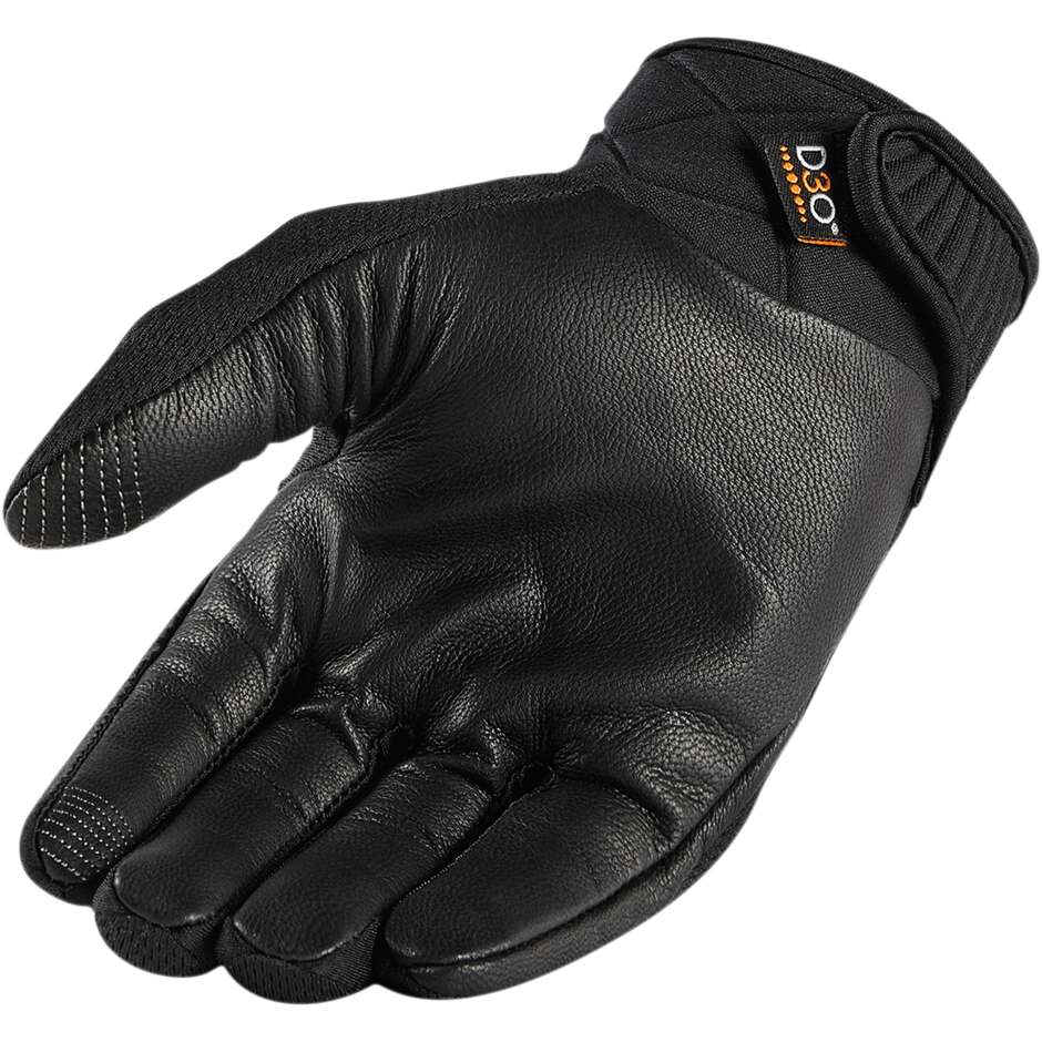 Women's Motorcycle Gloves In Icon ANTHEM 2 Black Fabric