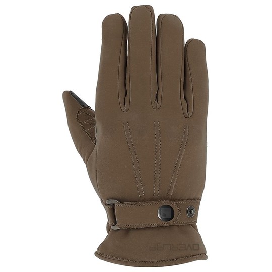 Women's Motorcycle Gloves in Suede Leather Winter Overlap LONDON Lady Brown