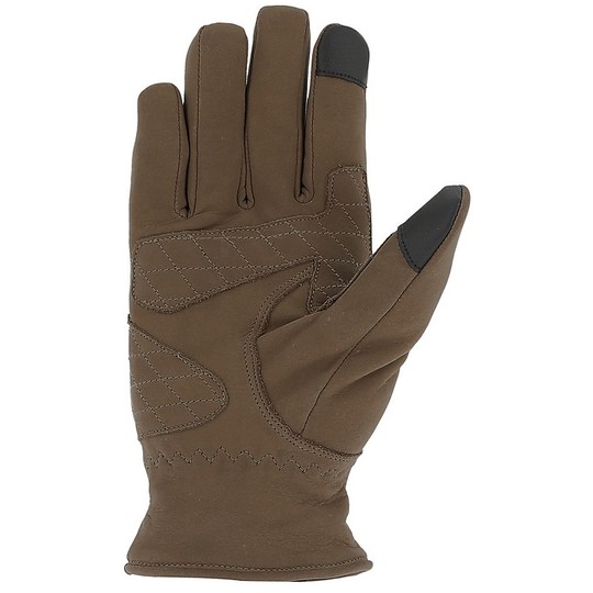 Women's Motorcycle Gloves in Suede Leather Winter Overlap LONDON Lady Brown