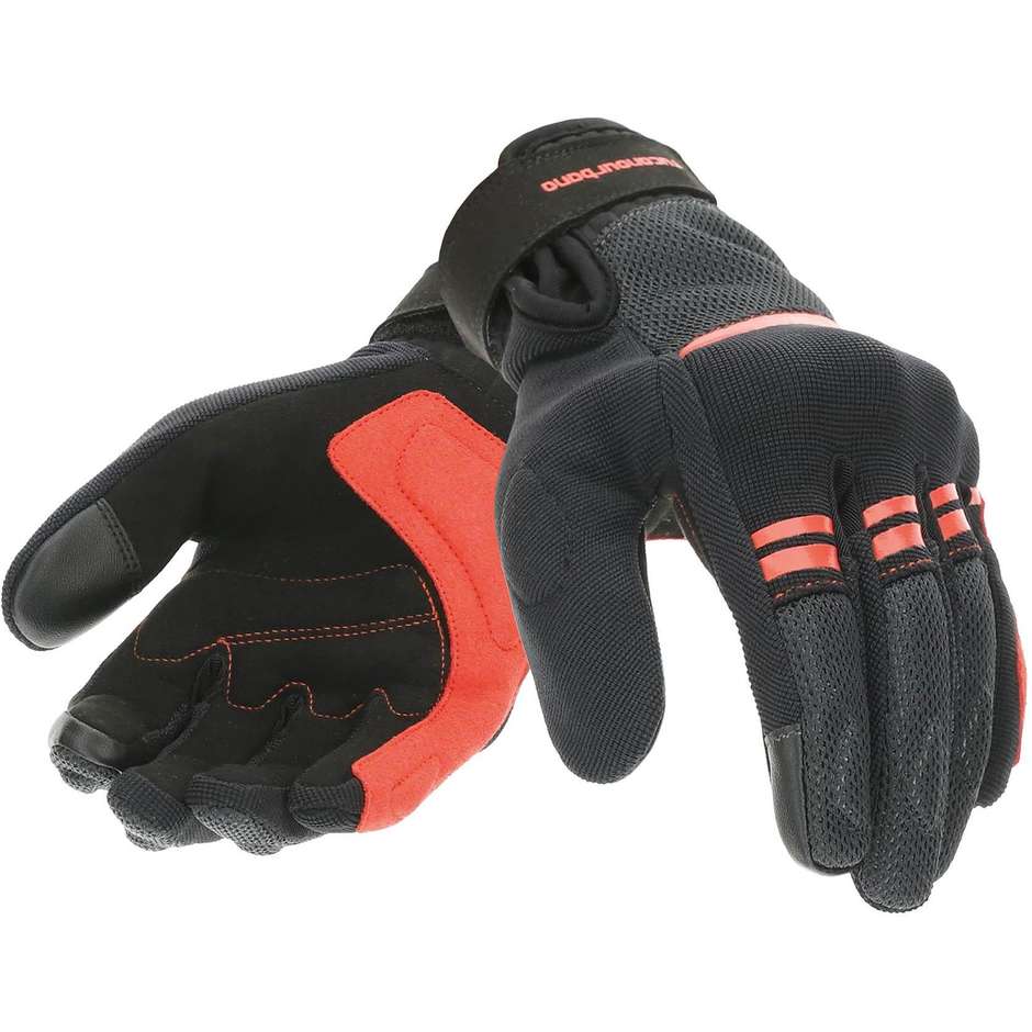 Women's Motorcycle Gloves in Tucano Urbano 9962HW LADY PENNA Black Red Fabric
