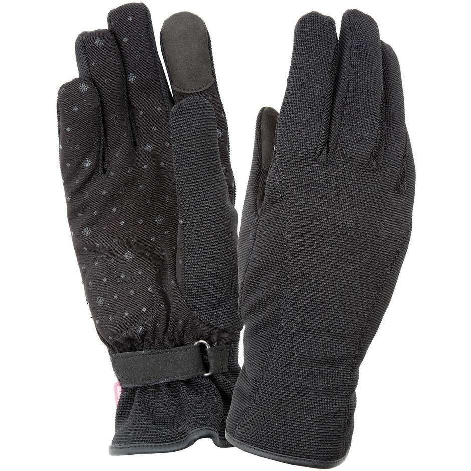 Women's Motorcycle Gloves In Urban Tucano Fabric New Lady 9954HW Black Lady