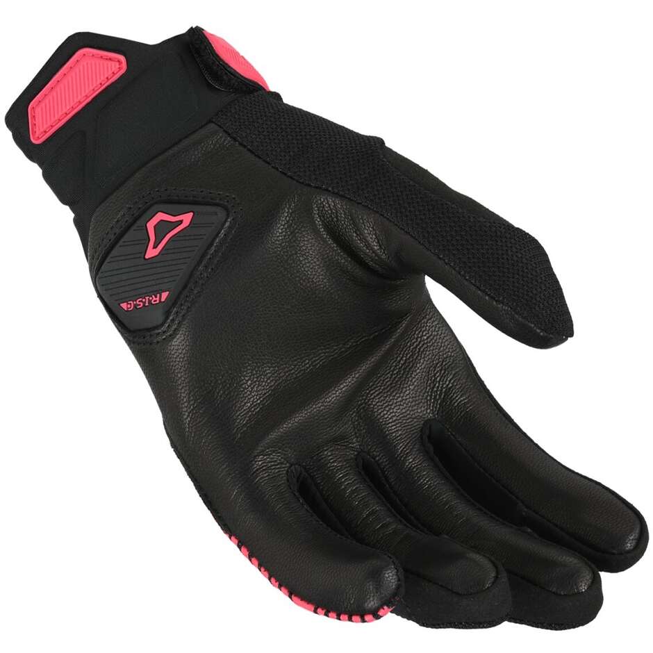 Women's Motorcycle Gloves Macna Obtain leather Black pink