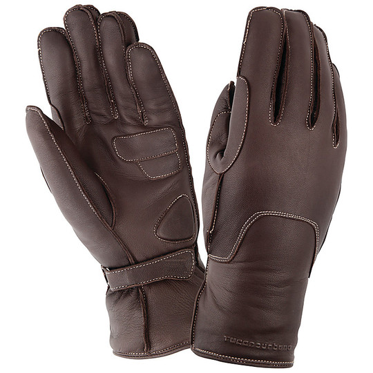 Women's Motorcycle Gloves Tucano Urbano 9905 DUnker Lady Brown Leather