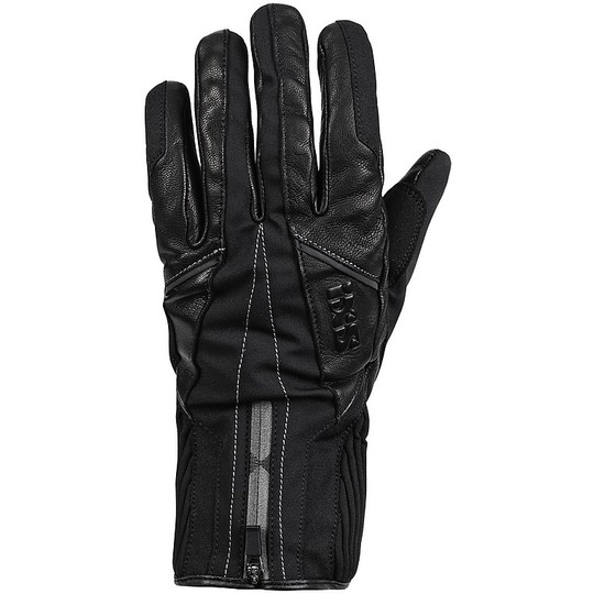 Women's Motorcycle Gloves Windproof Leather and Fabric Ixs LT ARINA 2.0 ST-PLUS Black