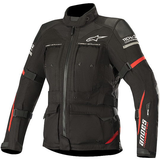 Women's Motorcycle Jacket 4 Seasons Stella Alpinestars Fabric ANDES PRO Drystar Tech Air Compatible Black Red