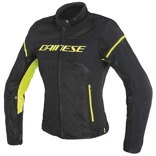 Women's Motorcycle Jacket Dainese Air Frame D1 Lady Tex Black Yellow Fluo