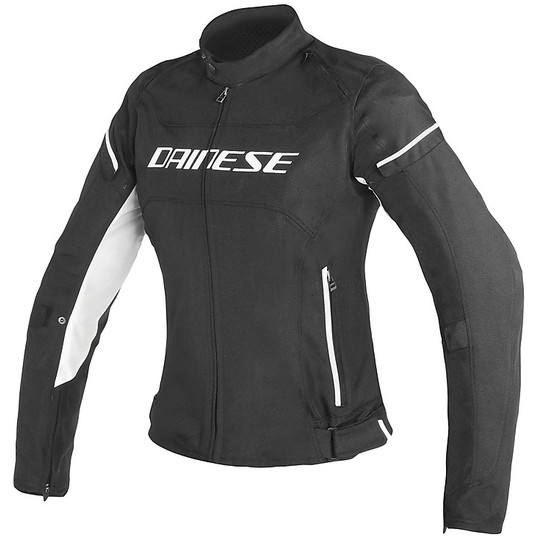 Women's Motorcycle Jacket Dainese Fabric D-Frame Lady Tex Black White