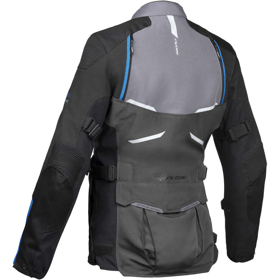 Women's Motorcycle Jacket in Adventure Fabric Ixon EDDAS LADY Gray Black Blue