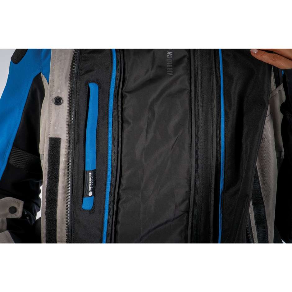 Women's Motorcycle Jacket in Adventure Fabric Ixon EDDAS LADY Gray Blue Black