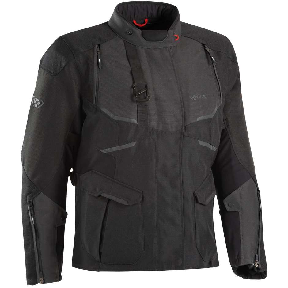 Women's Motorcycle Jacket in Adventure Ixon EDDAS LADY C-Size Black Anthracite Fabric