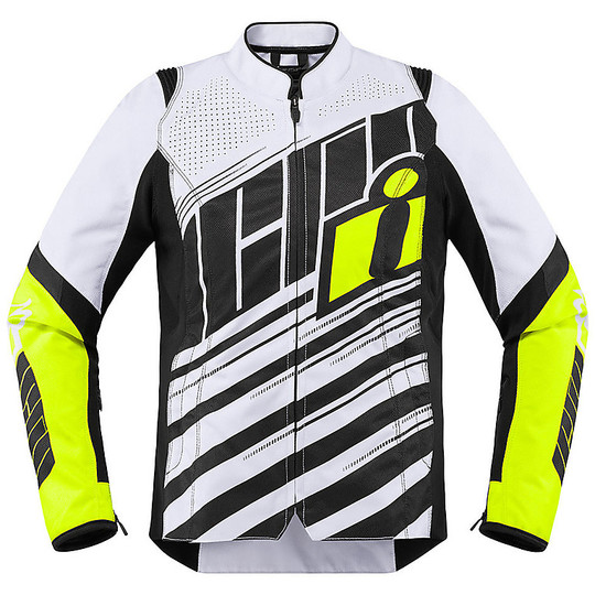 Women's Motorcycle Jacket in Fabric Icon OVERLORD SB2 Fluo Yellow