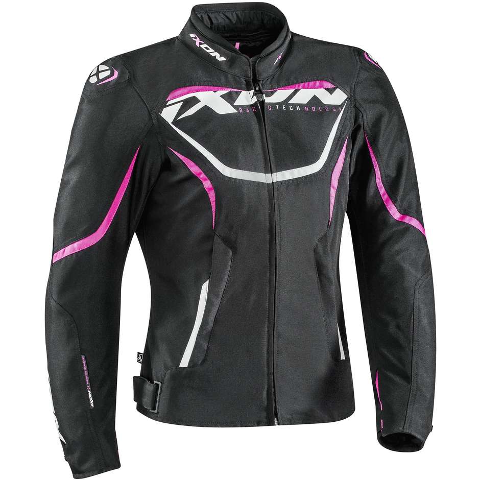 Women's Motorcycle Jacket In Fabric Ixon Sprinter Lady Black Fuchsia