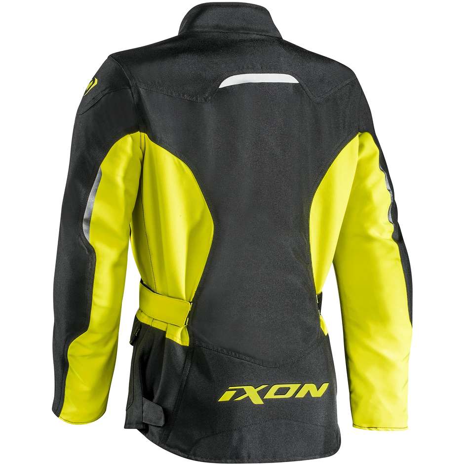 Women's Motorcycle Jacket In Fabric Ixon Summit 2 Lady CE Black Yellow Fluo