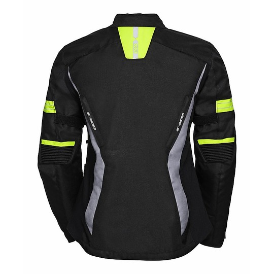 Women's Motorcycle Jacket In Fabric Ixs SPORT 5/8 ST Black Gray Fluo Yellow