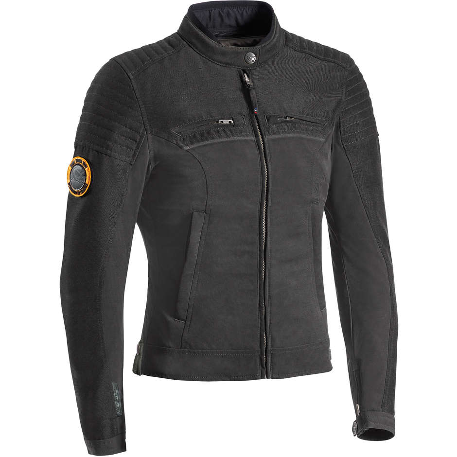Women's Motorcycle Jacket In Heritage Ixon Style BREAKER LADY Black Fabric