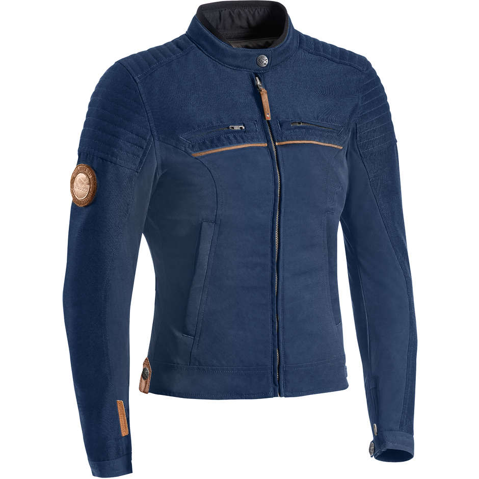 Women's Motorcycle Jacket In Heritage Ixon Style BREAKER LADY Navy Fabric