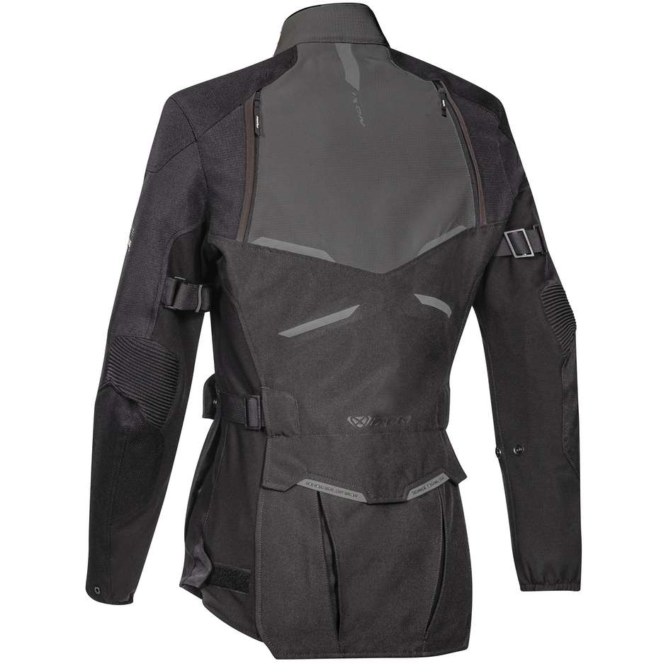 Women's Motorcycle Jacket in Ixon EDDAS LADY Adventure Fabric Black Anthracite