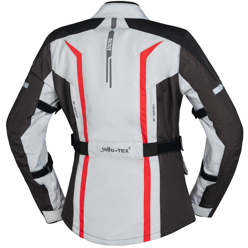 Women's Motorcycle Jacket In Ixs Evans-ST 2.0 Gray Red Fabric