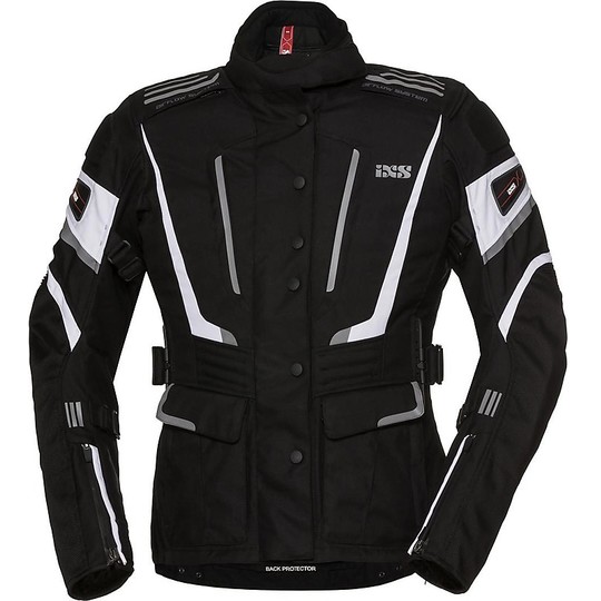 Women's Motorcycle Jacket in Ixs Tour Powells-St Lady Fabric Black White