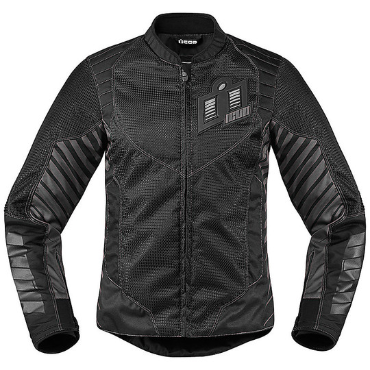 Women's Motorcycle Jacket in Perforated Fabric Icon WIREFORM Black