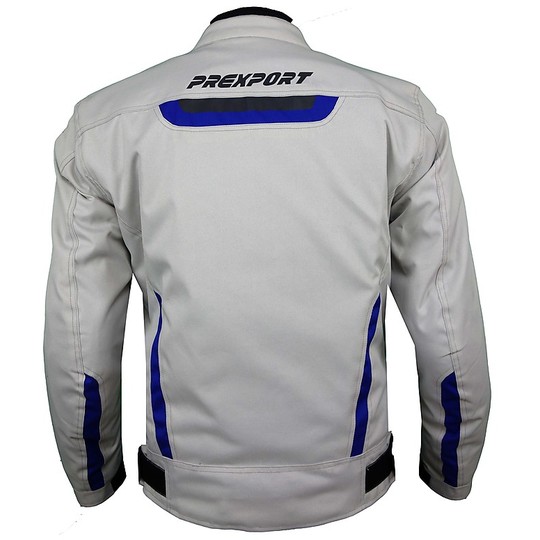 Women's Motorcycle Jacket in Prexport EUROPA LADY  White Blue Fabric