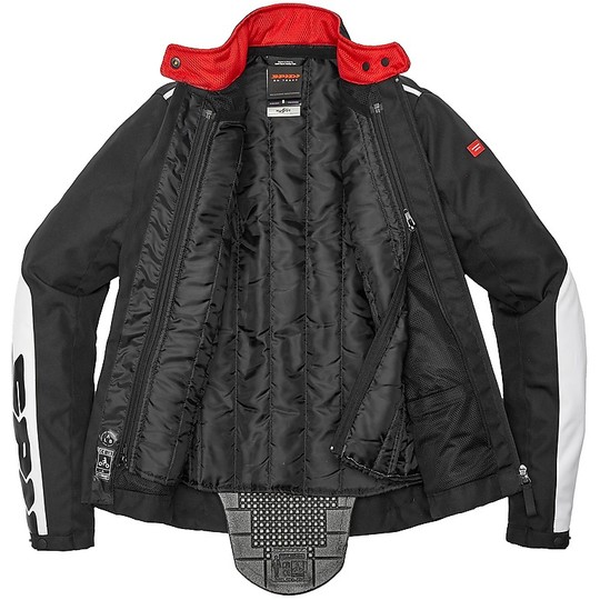 Women's Motorcycle Jacket In Spidi SOLAR H2Out Lady Fabric Black White